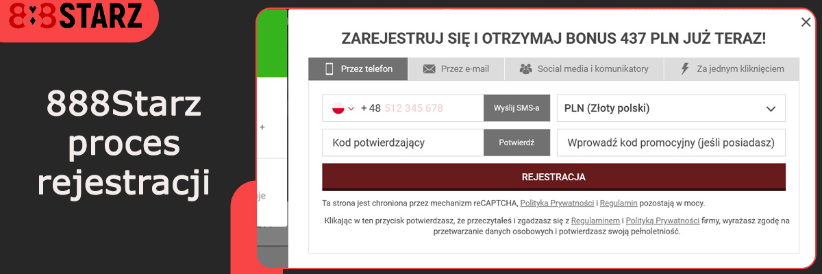 Rejestracja 888starz Polska. 